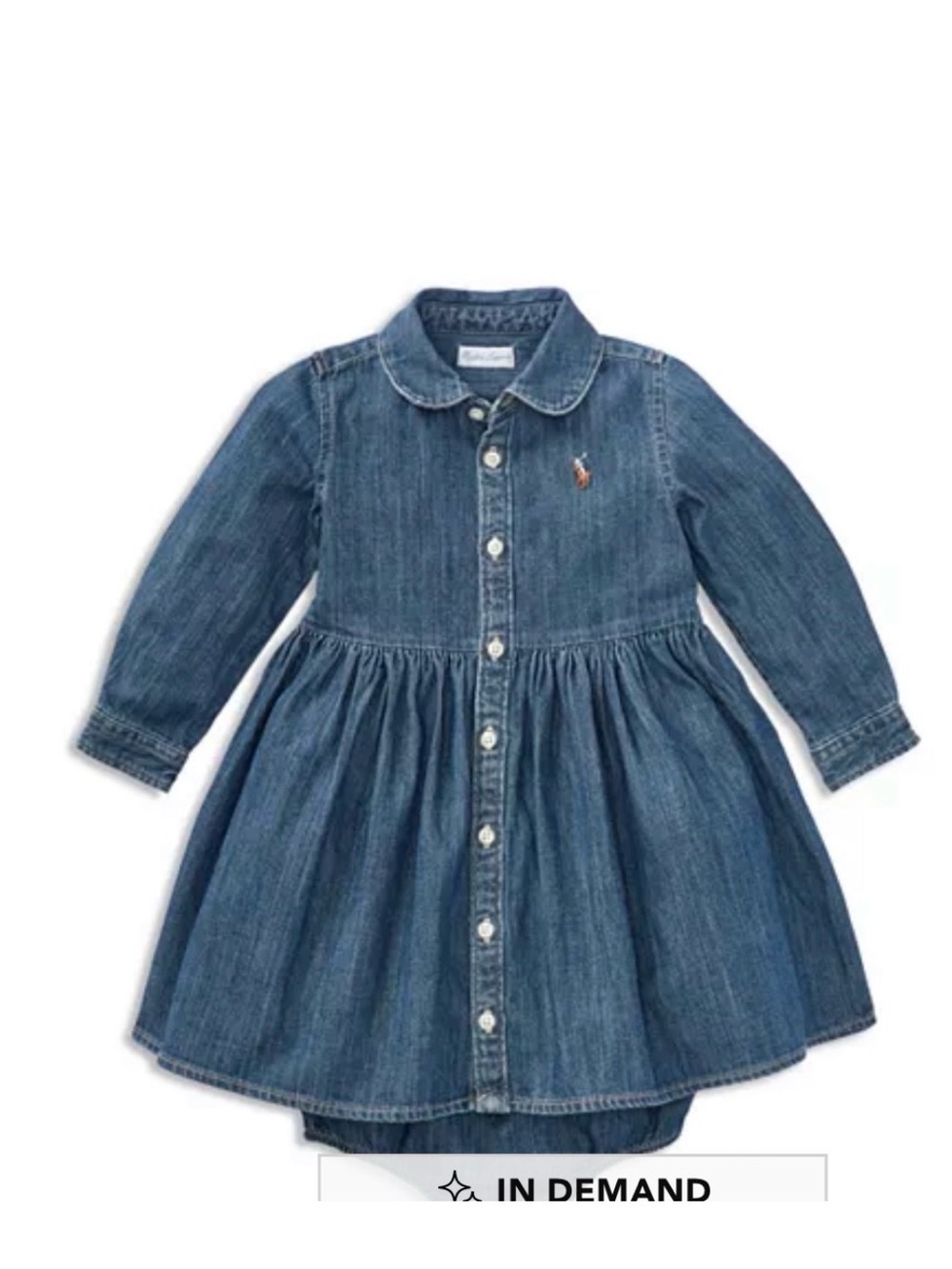 Ralph Lauren Blue Denim Button-Front Girls Dress
